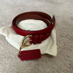 Coach Leather Belt Red